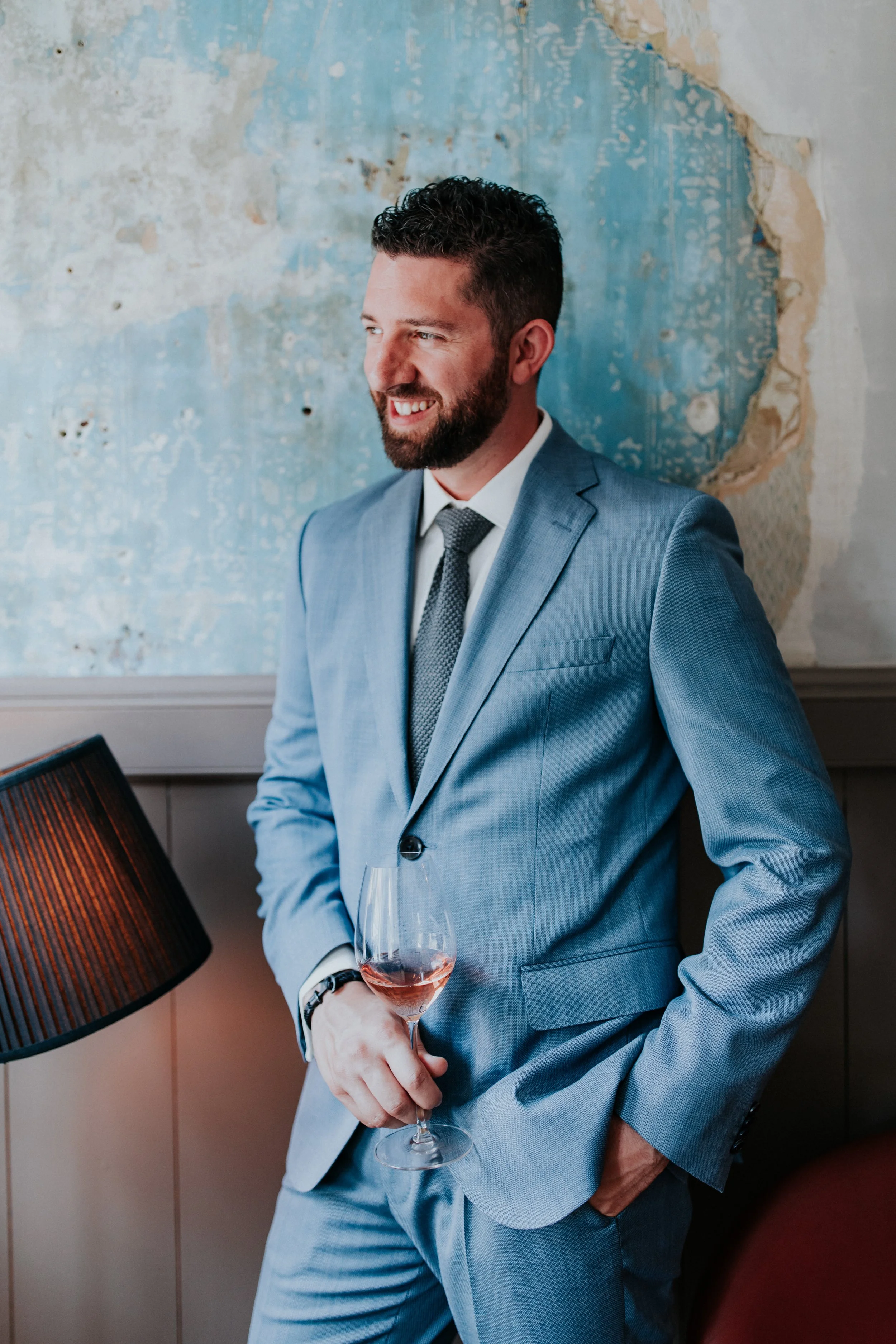 Brandon Pettersen hosting a wine experience