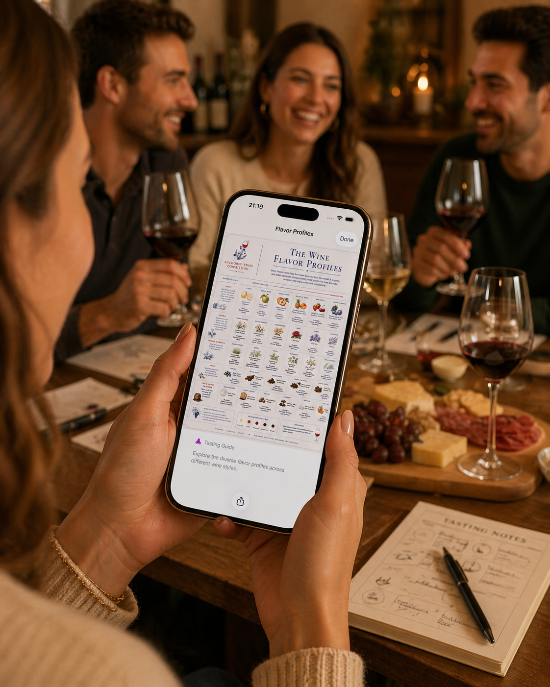 Anchored Vines wine companion app preview
