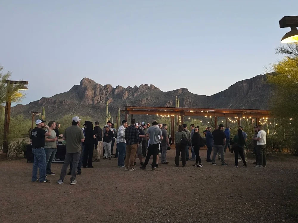 Desert dining event setup