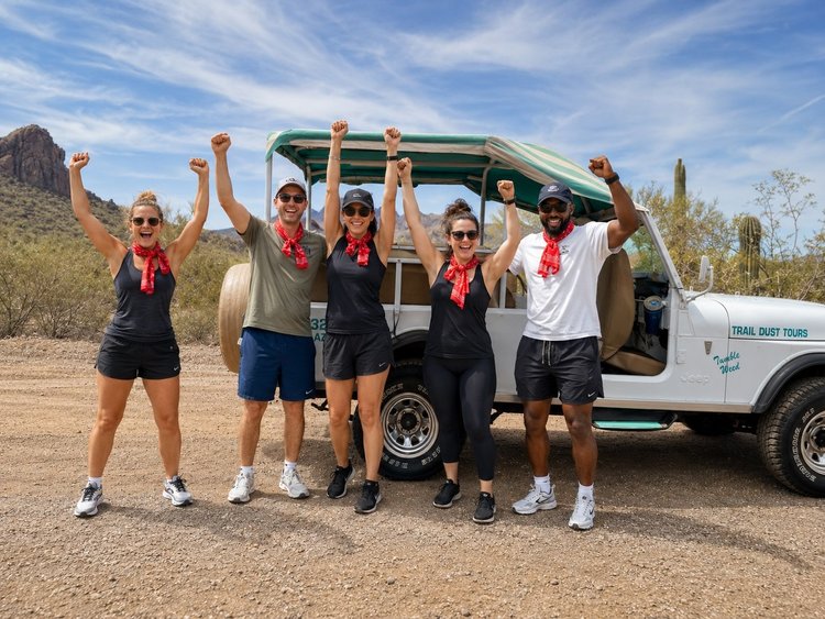 Group on a Trail Dust team-building Jeep rally