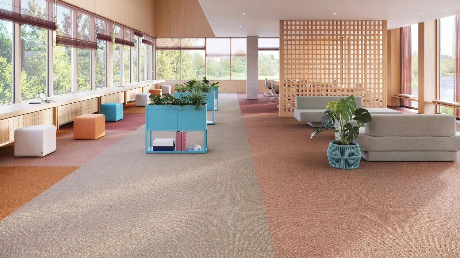 Tarkett Desso Enlaced carpet tiles installation