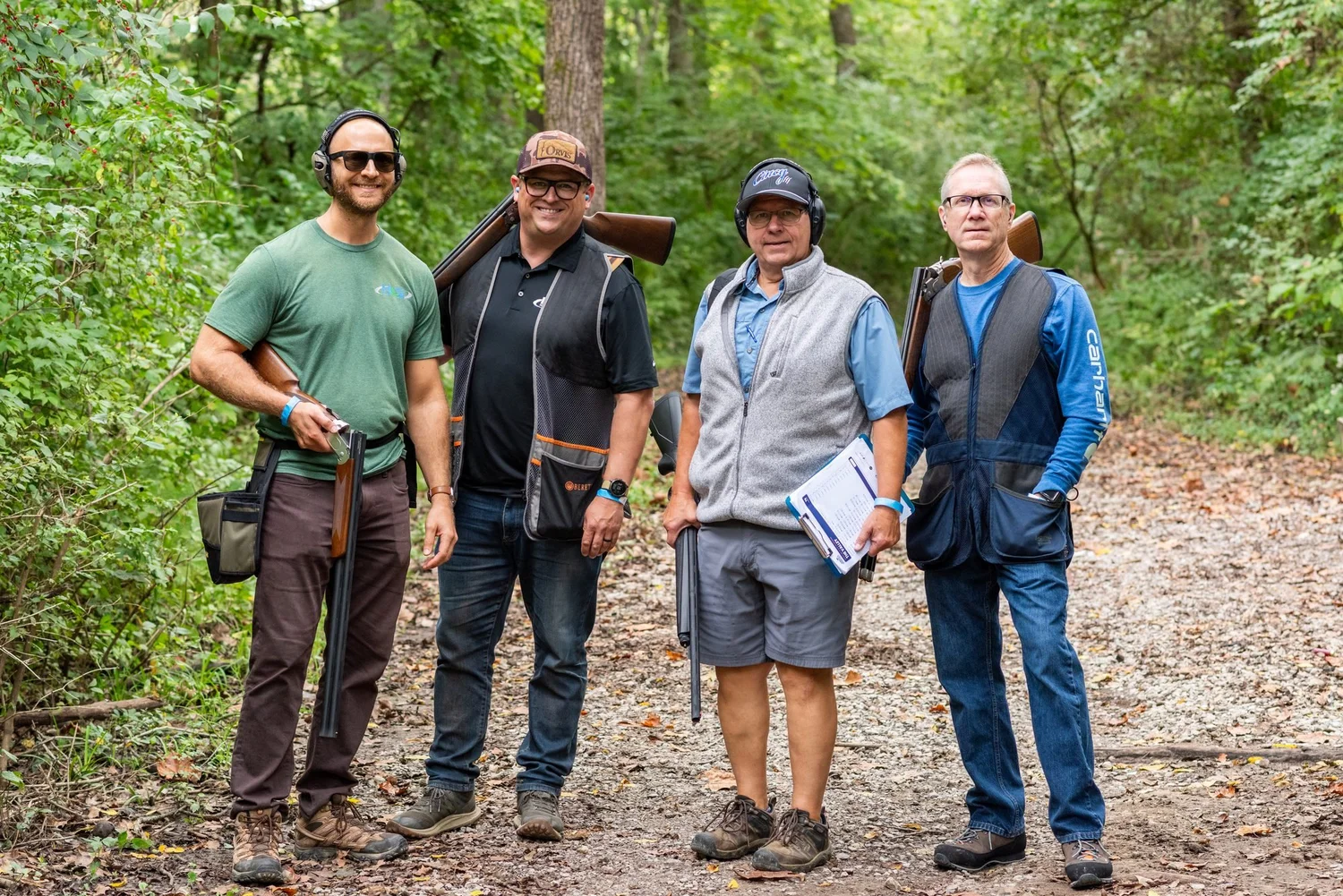 A team of four on the course at Sycamore Sporting Clays