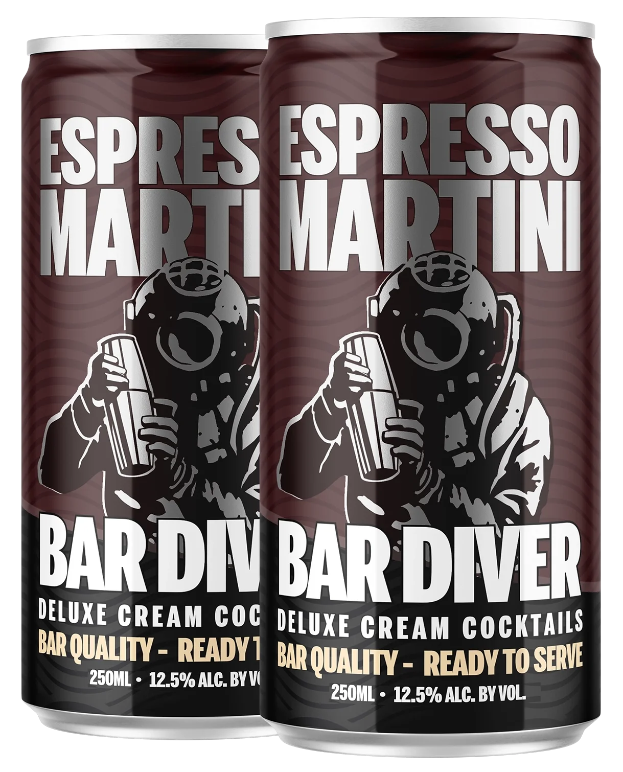 Two Cans of Bar Diver Espresso Martinis
