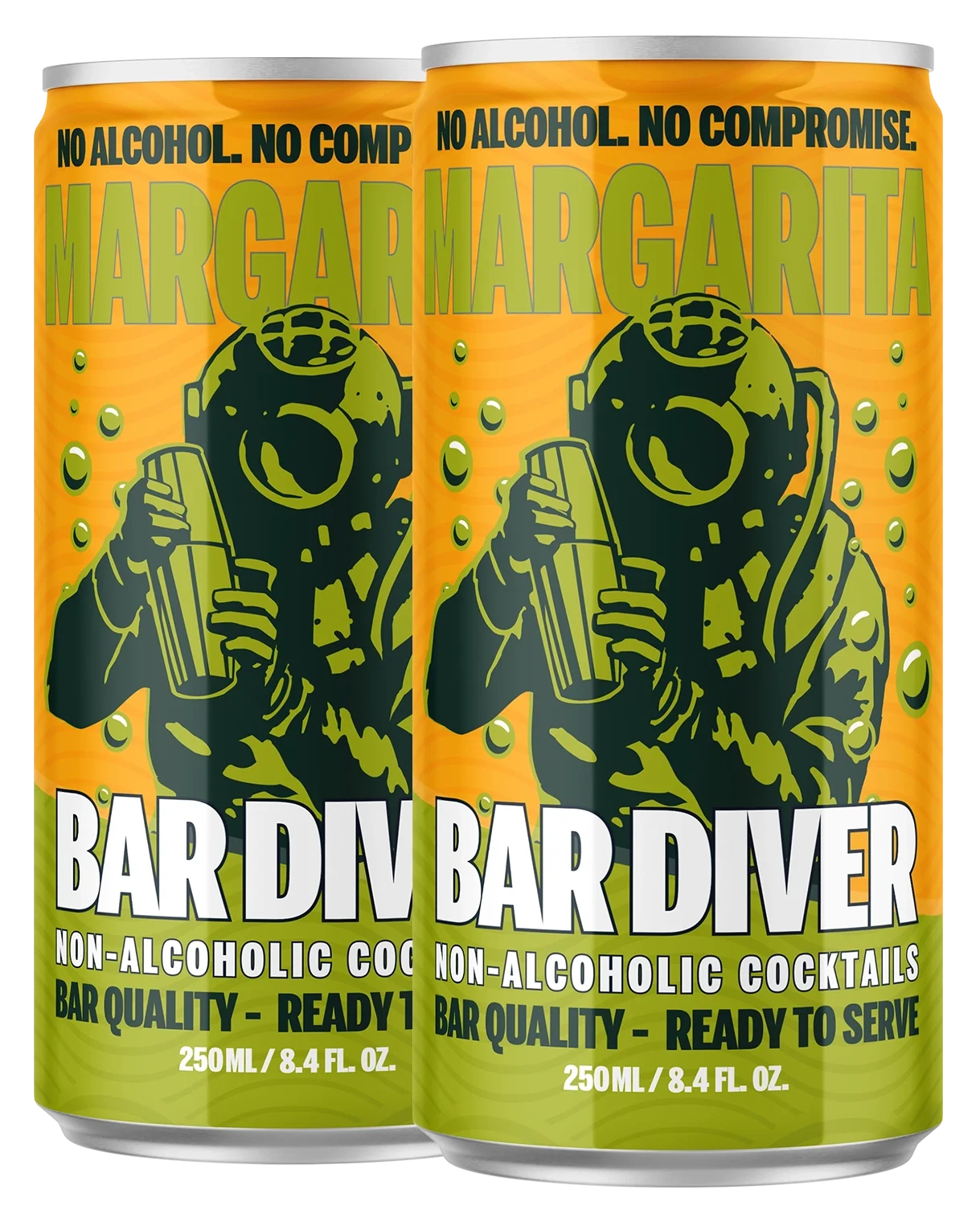 Two Cans of Bar Diver NA Margarita