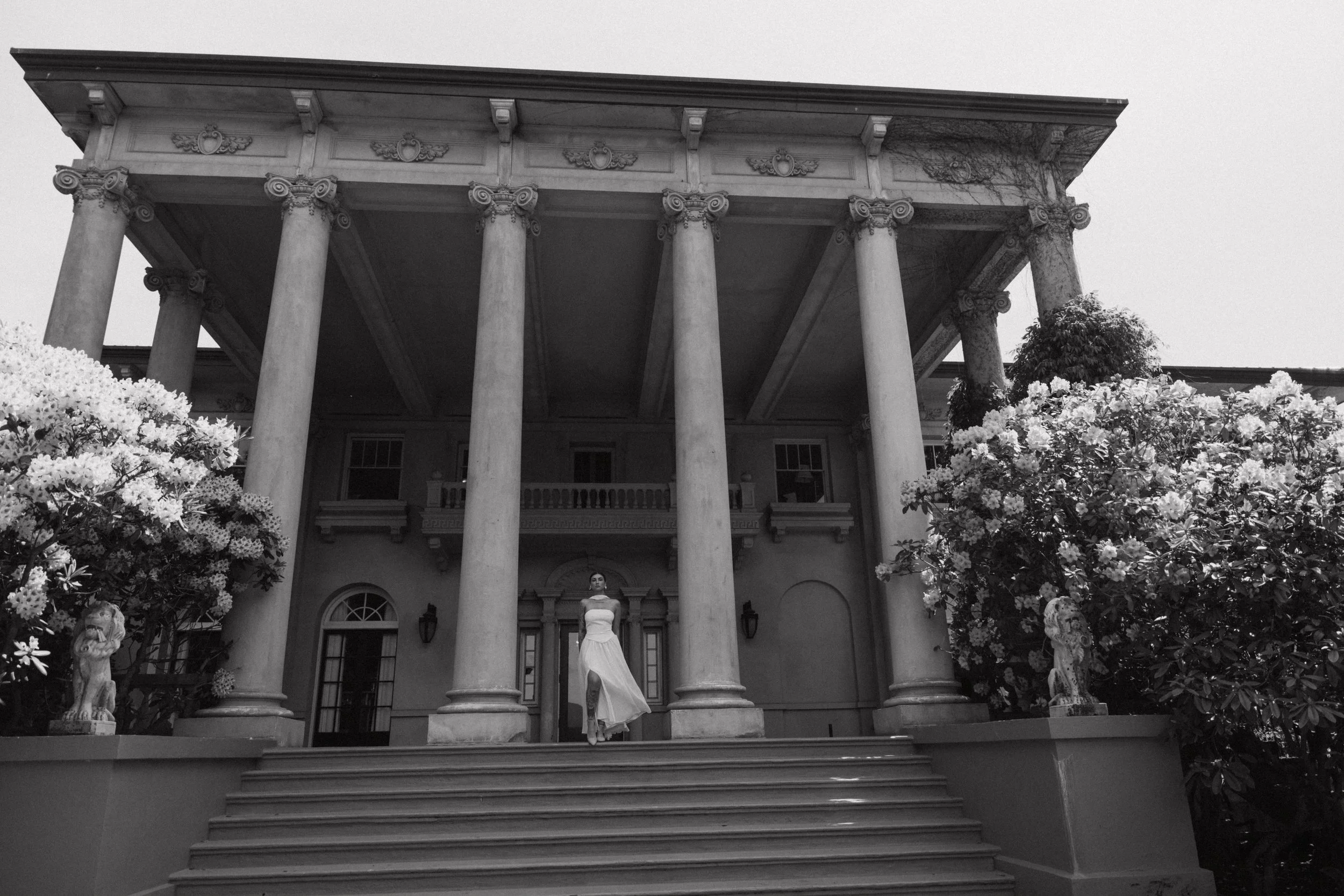Wedding ceremony at a heritage estate near Vancouver, BC