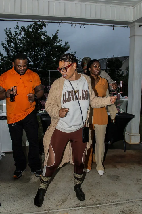 A lively dancing moment during the birthday party