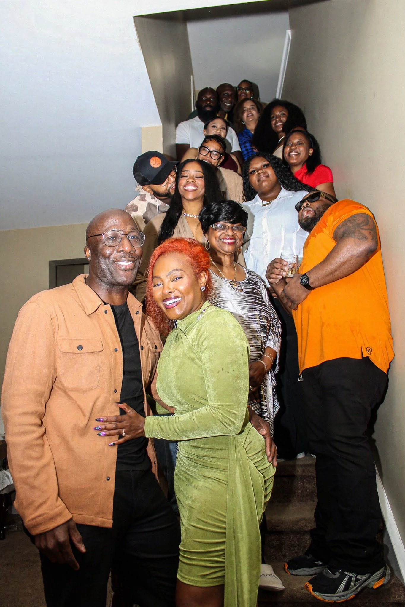 A smiling birthday group portrait with loved ones