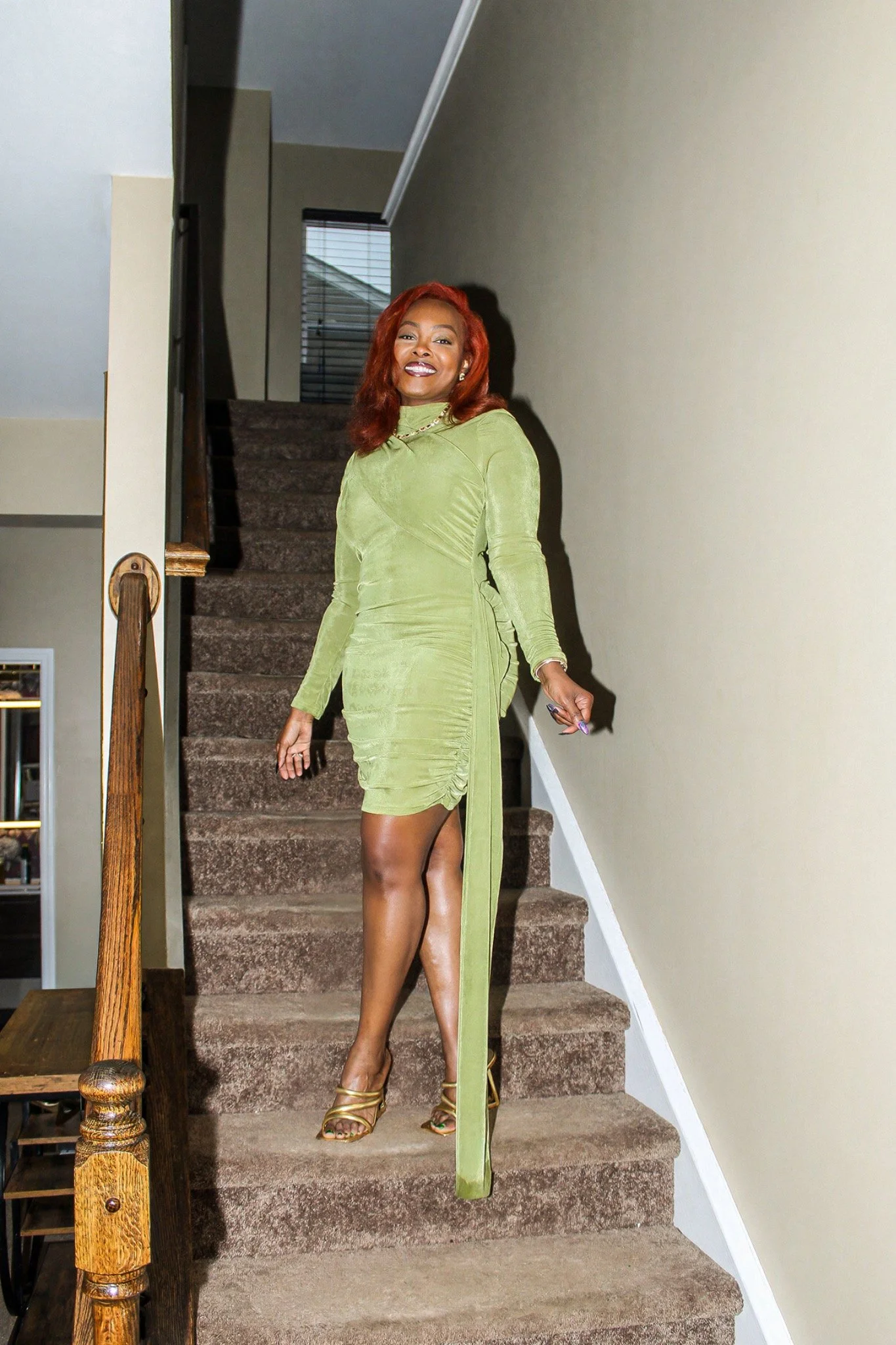Another birthday outfit portrait on the stairs