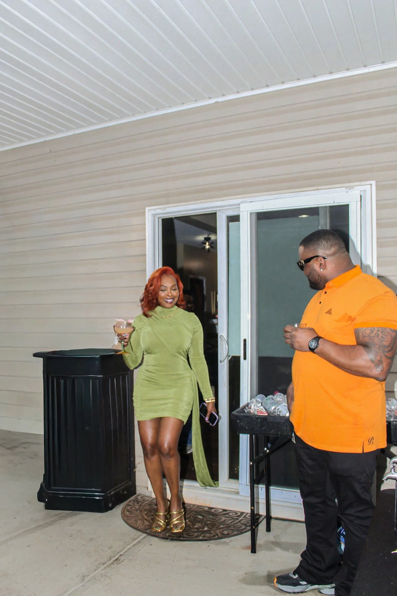 Birthday gathering with guests and a microphone