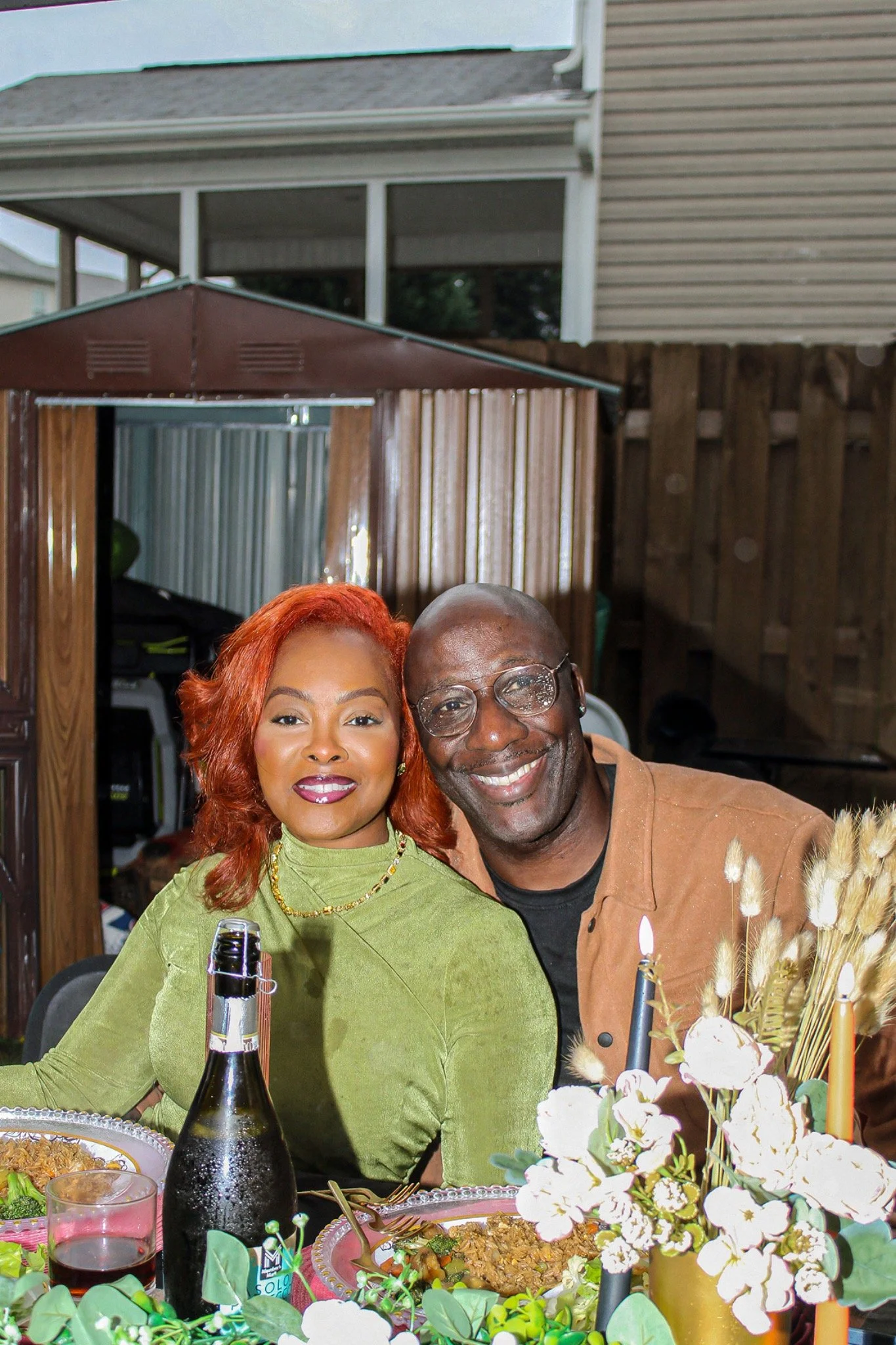 A joyful portrait together at the birthday table