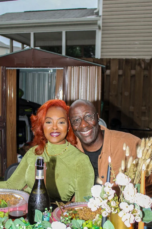A joyful portrait together at the birthday table
