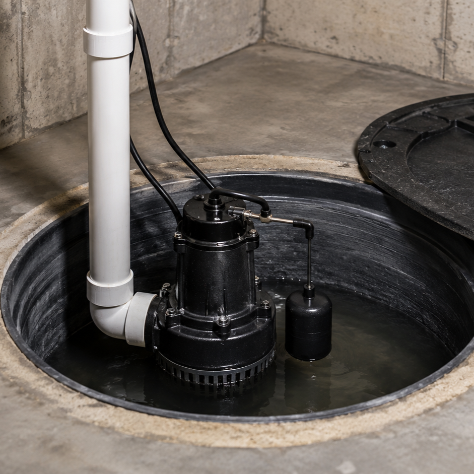 flooded basement sump pump sounding high water alarm