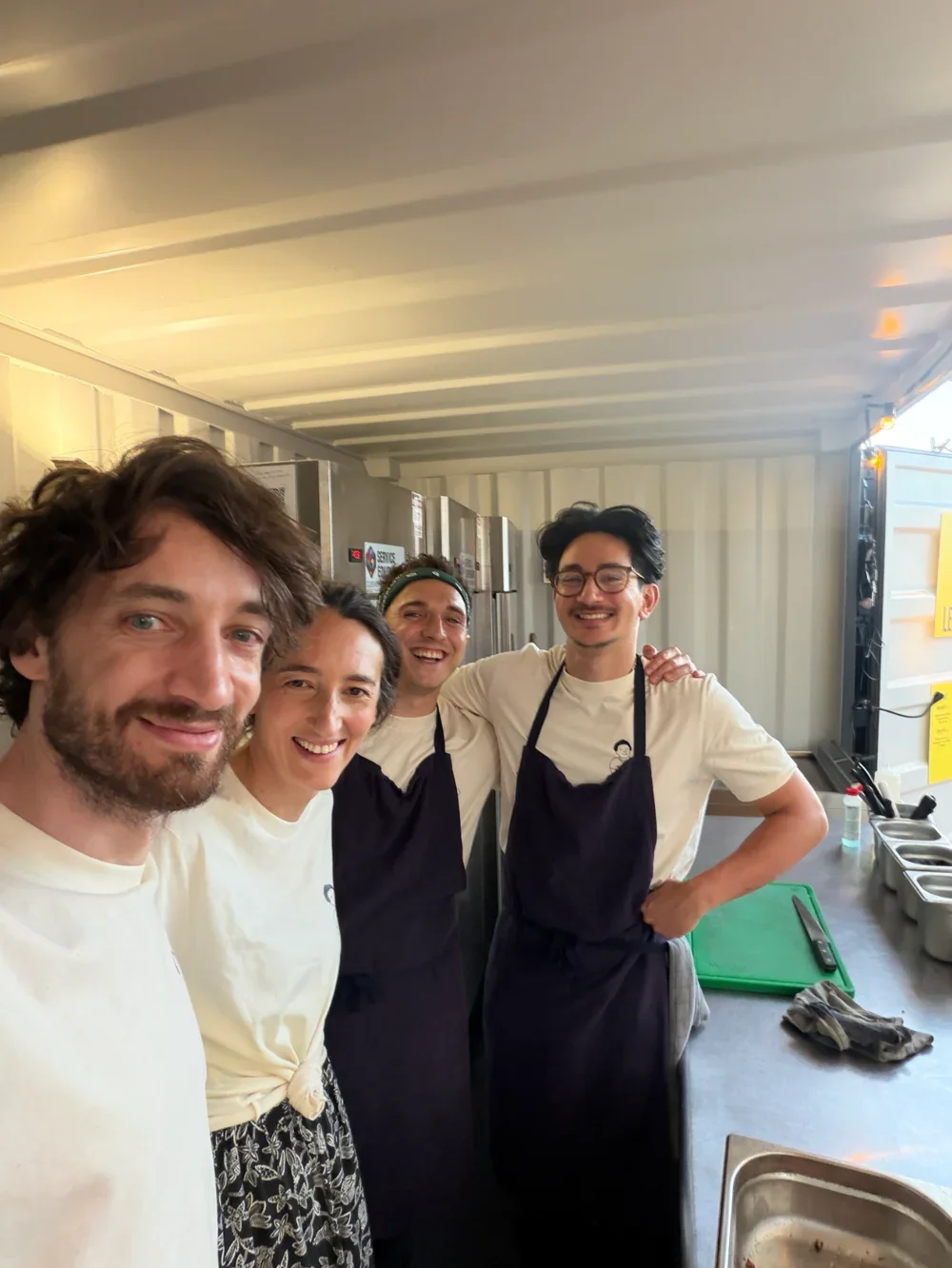 The team together in the kitchen at Le Bánh Mì