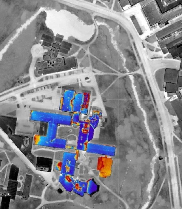 Commercial aerial visualization showing potential cooling-loss signals