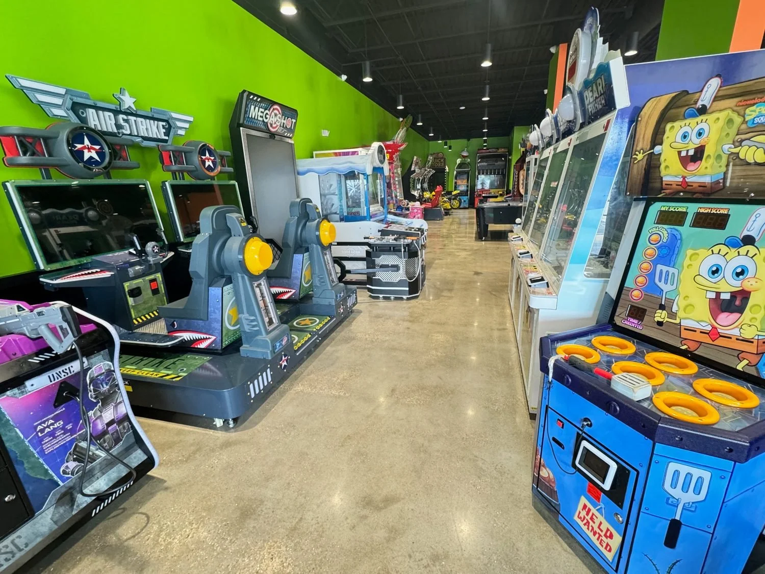 Concrete floor polished for commercial arcade space by RockGrinderz