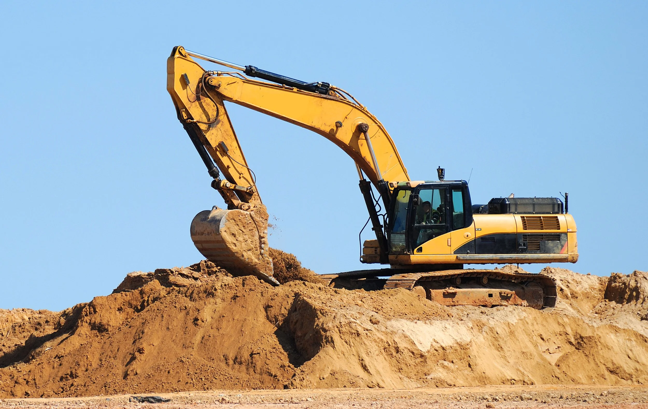 Excavator at a construction site