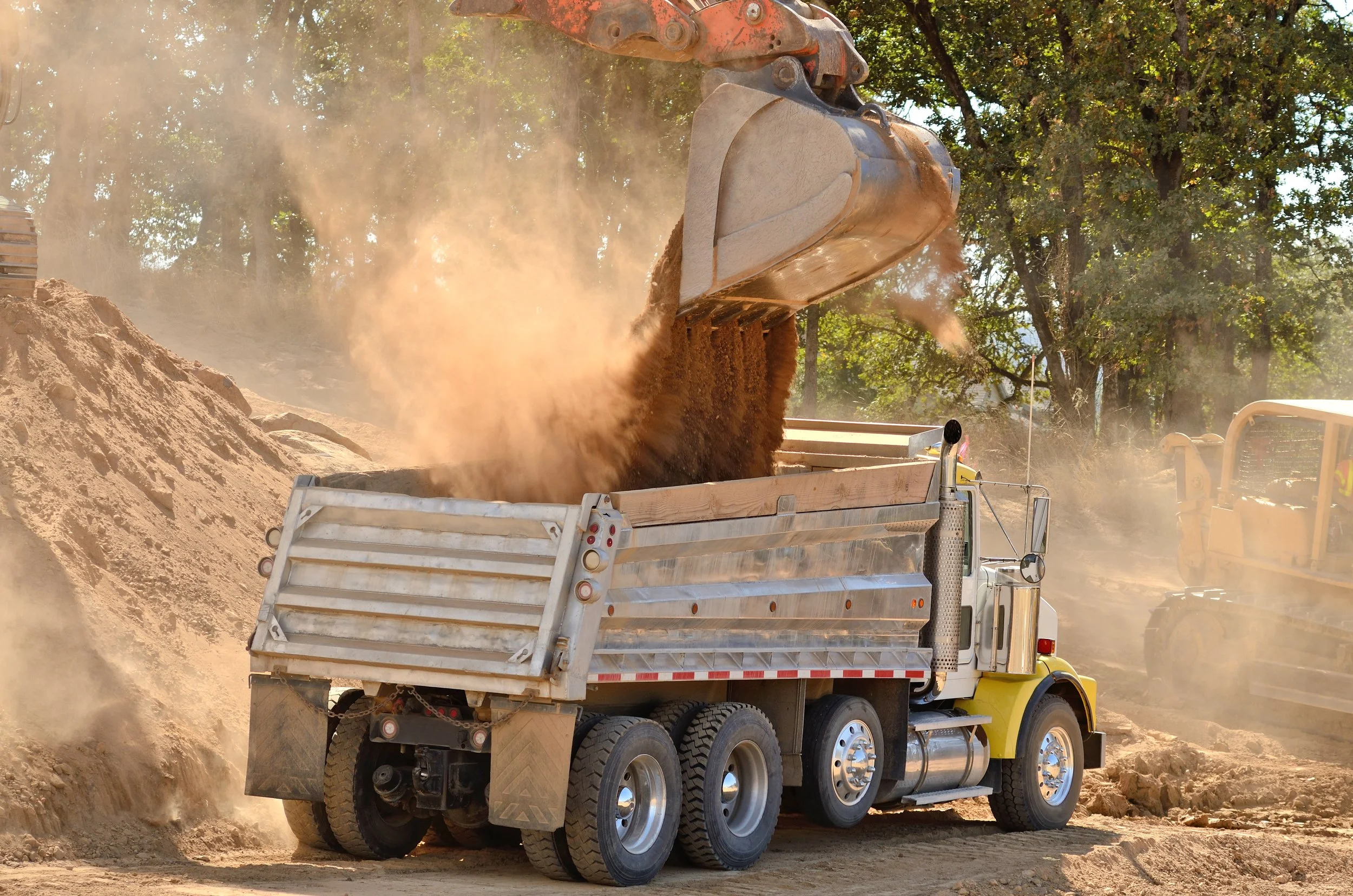 Commercial truck traveling on the open road