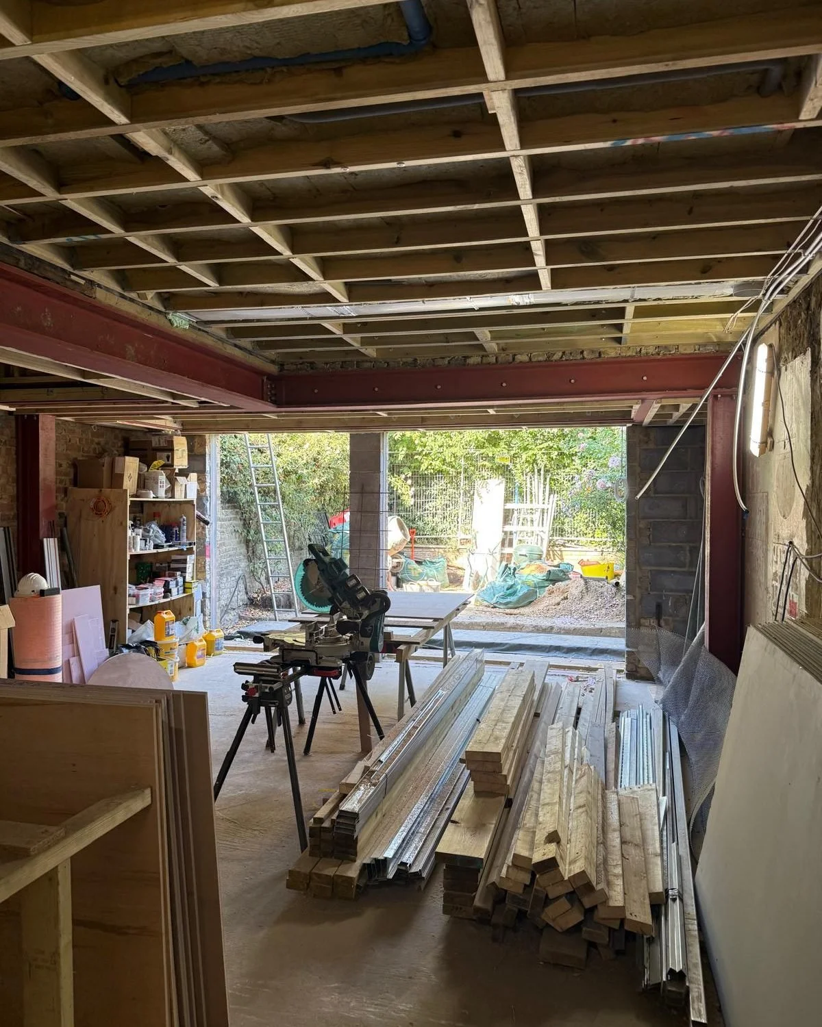 Soudan Road — steel-framed rear opening to the garden