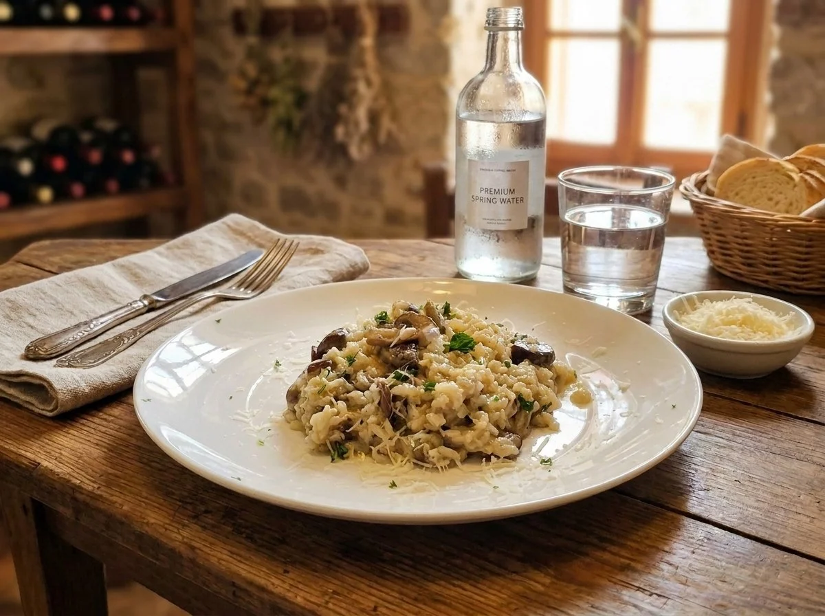 Mediterranean Diet Mushroom Risotto with MFL Garden Salad
