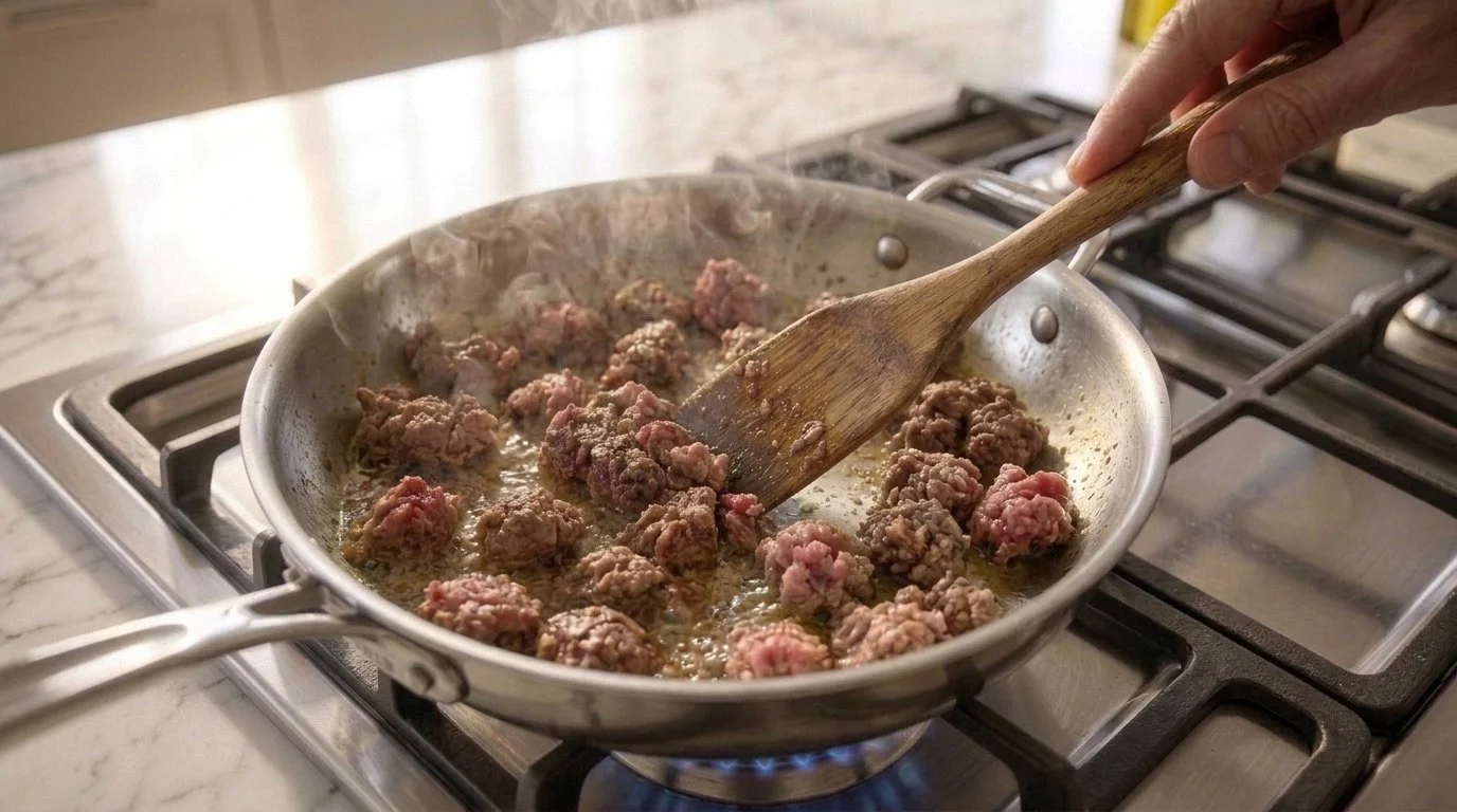 Step 1: Brown Beef