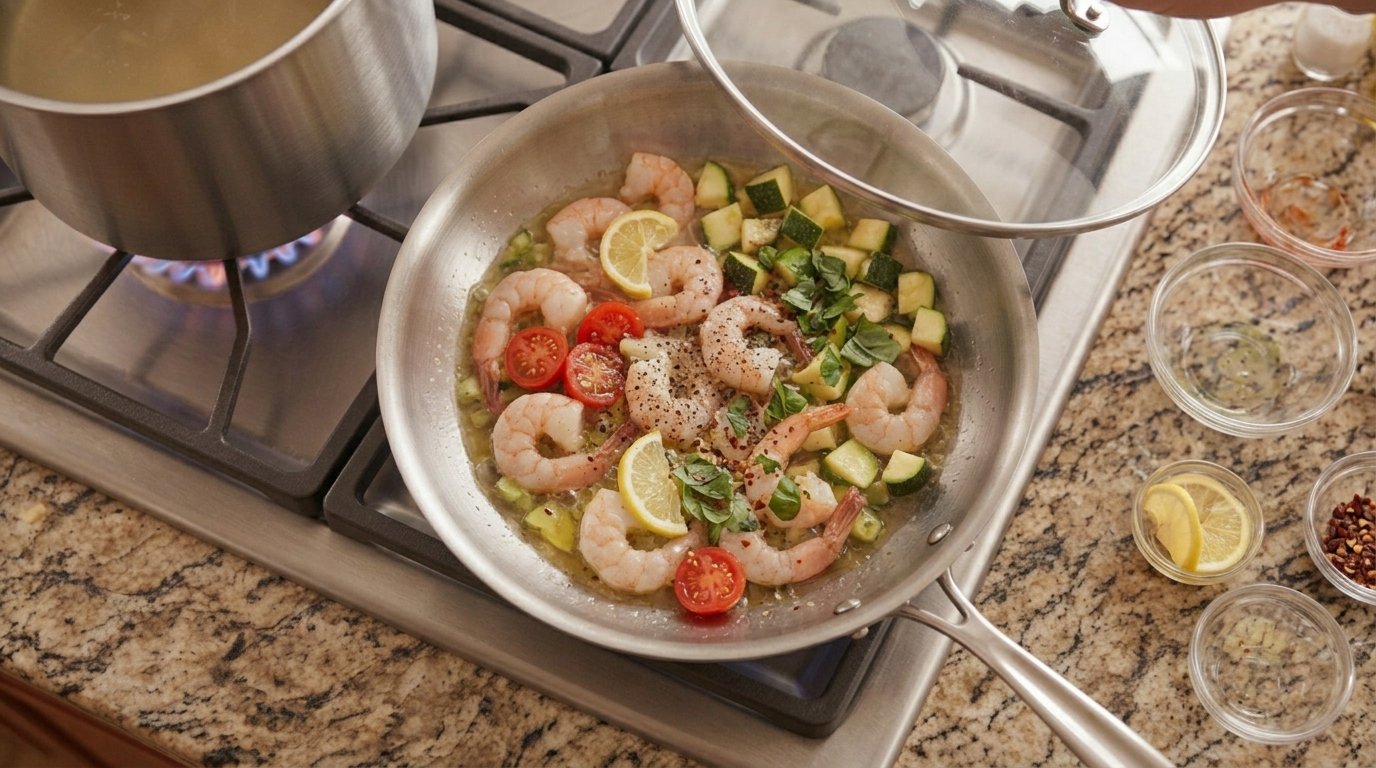 Mediterranean Diet Linguine Shrimp Fra Diavolo - Step 6: Simmer Sauce