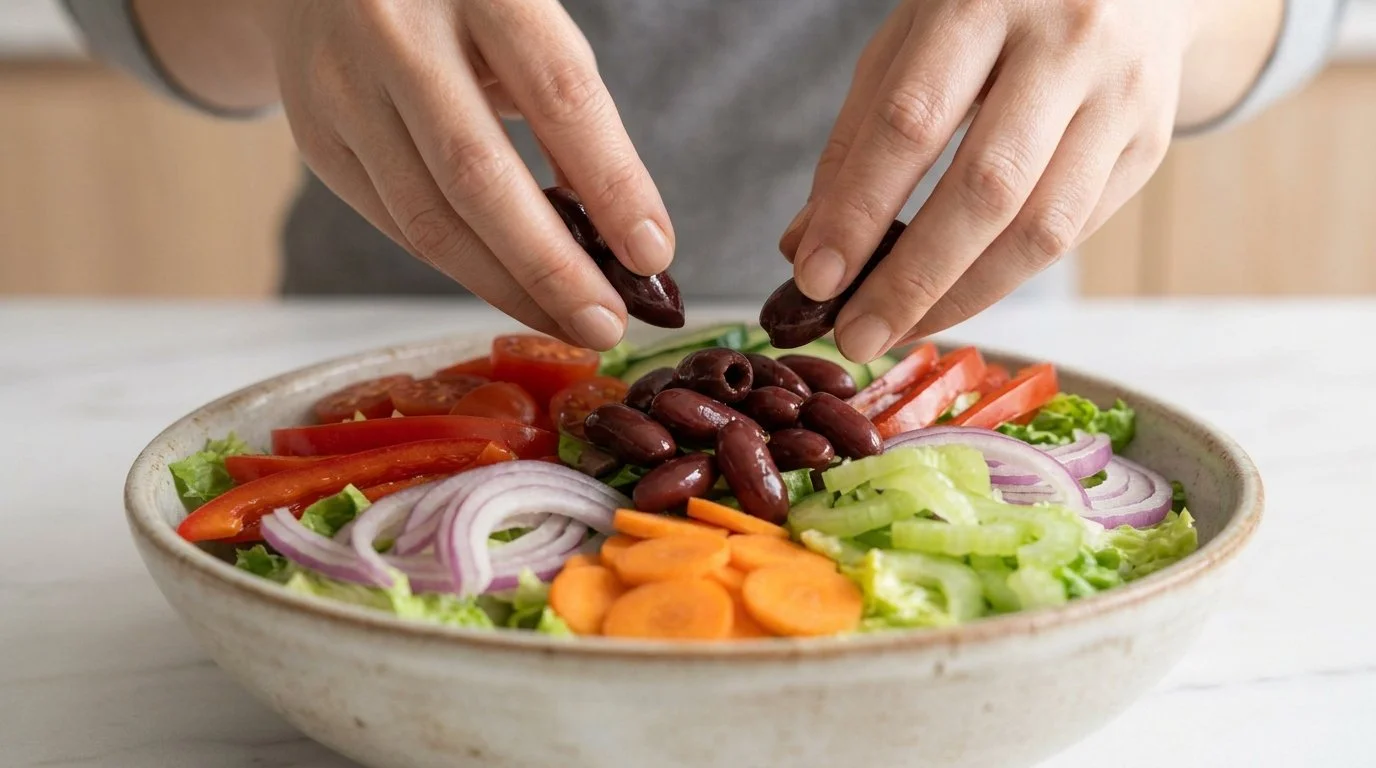 Mediterranean Diet Greek Entree Salad with Kidney Beans and Feta Cheese - Step 5