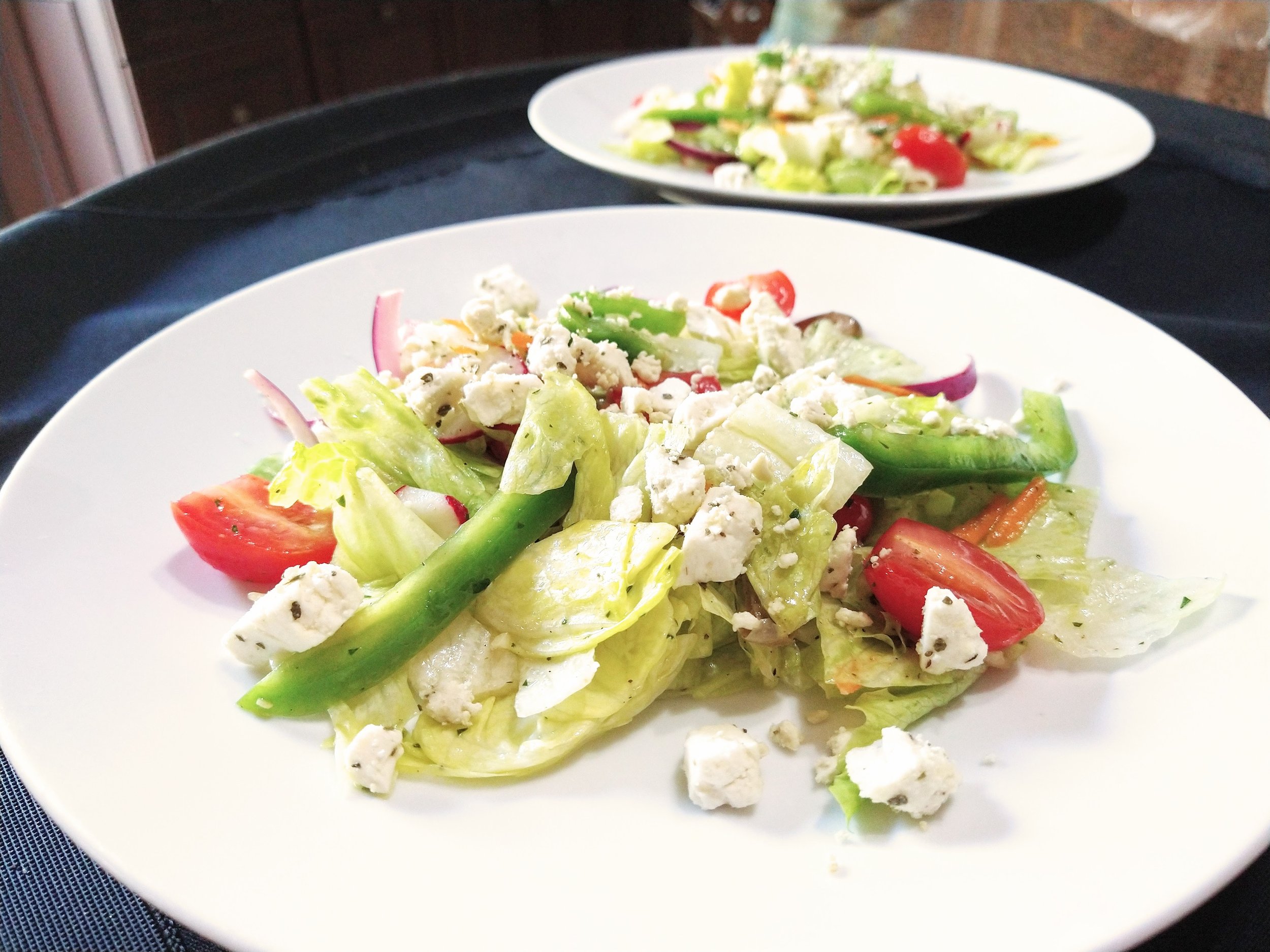 Greek Entree Salad with Kidney Beans and Feta Cheese for the new modern Mediterranean Diet Greek Entree Salad with Kidney Beans and Feta Cheese for the new modern Mediterranean Diet