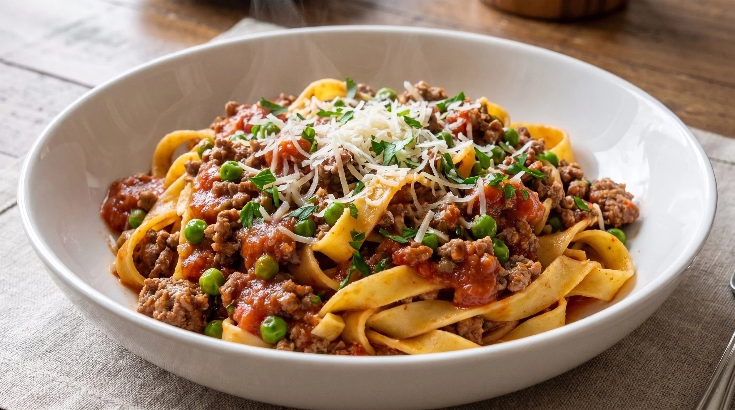 Egg-Noodle Fettuccine Bolognese