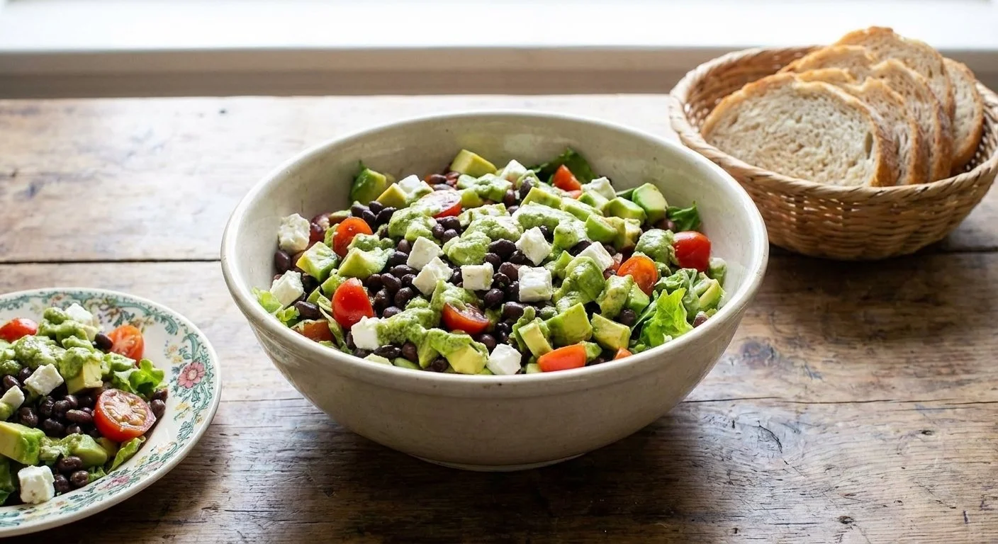 Mediterranean Diet Mexican Queso Fresco and Avocado Entrée Salad