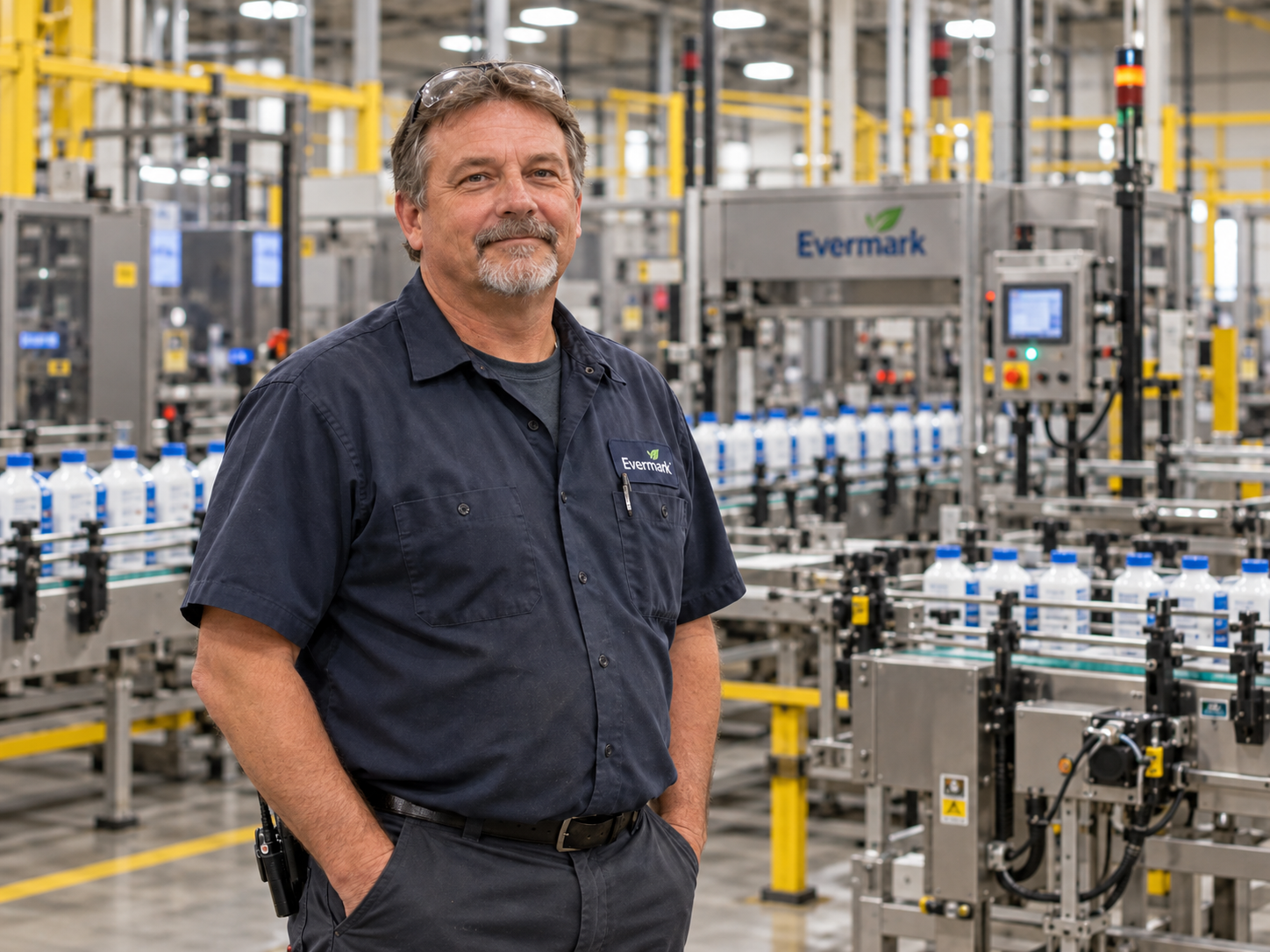 Rich Donnelly on the production floor at Evermark Brands