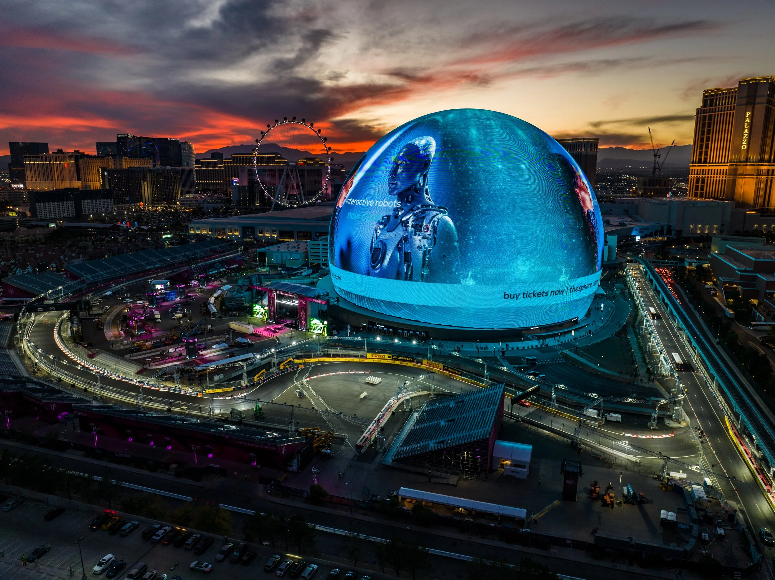Las Vegas Sphere blue