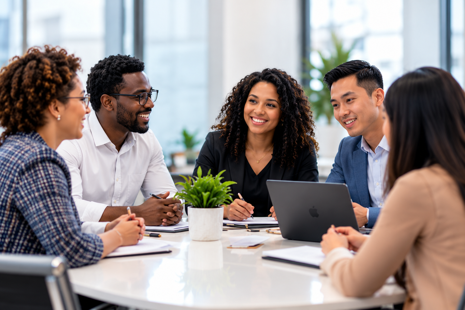 Professional team collaborating