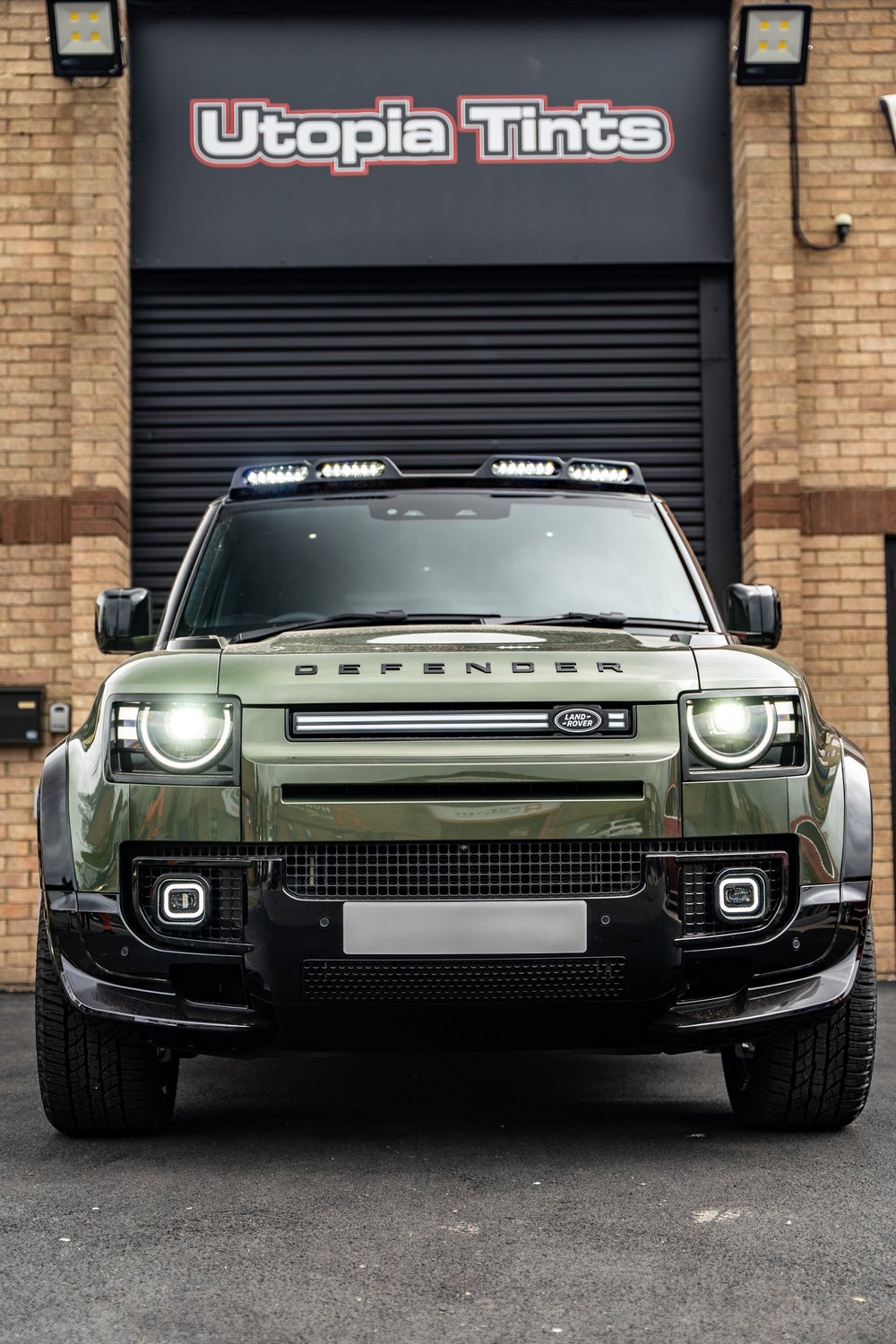 LED front grille light DRL fitted on Land Rover Defender