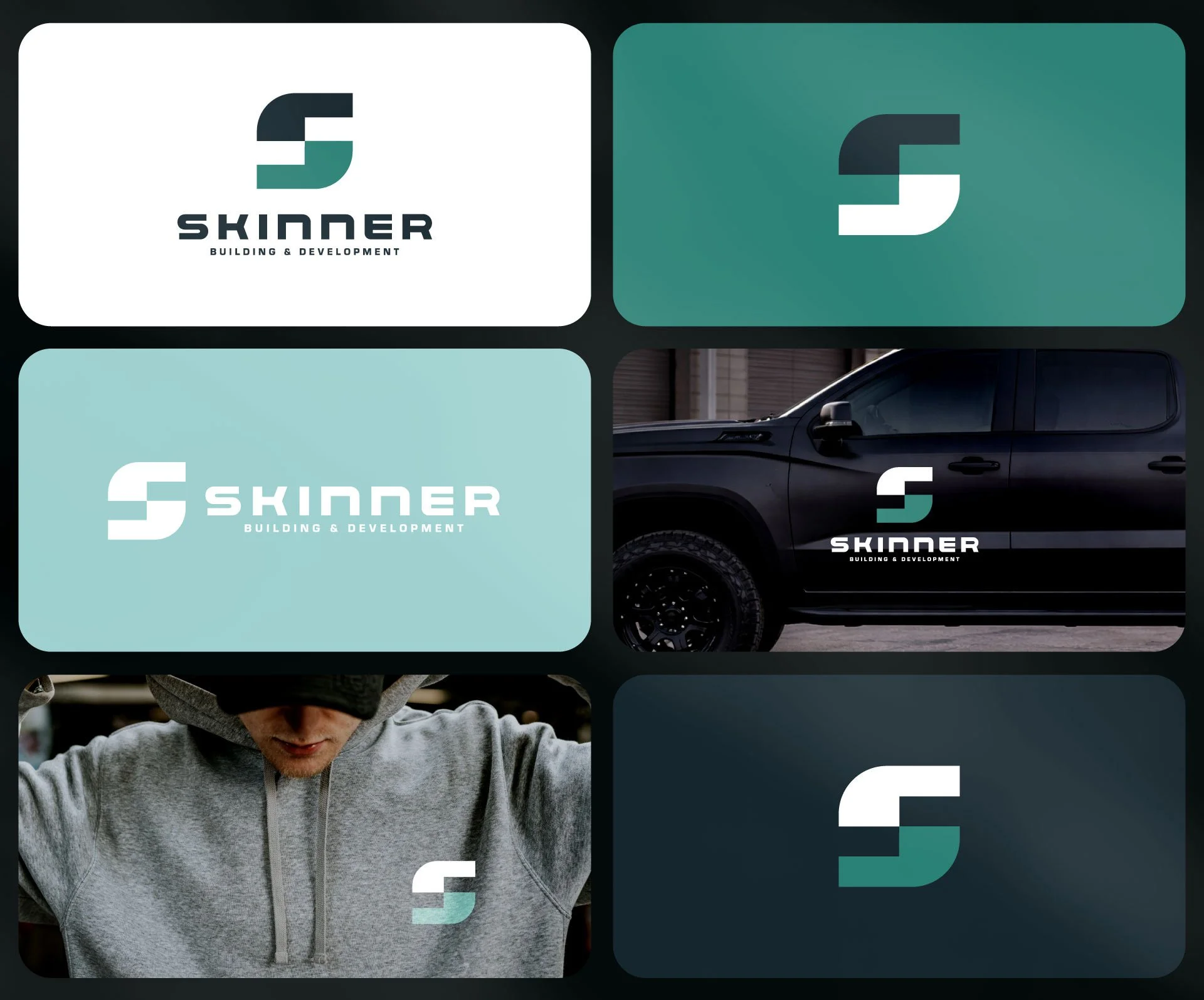 Skinner brand applied to truck, apparel, and business card