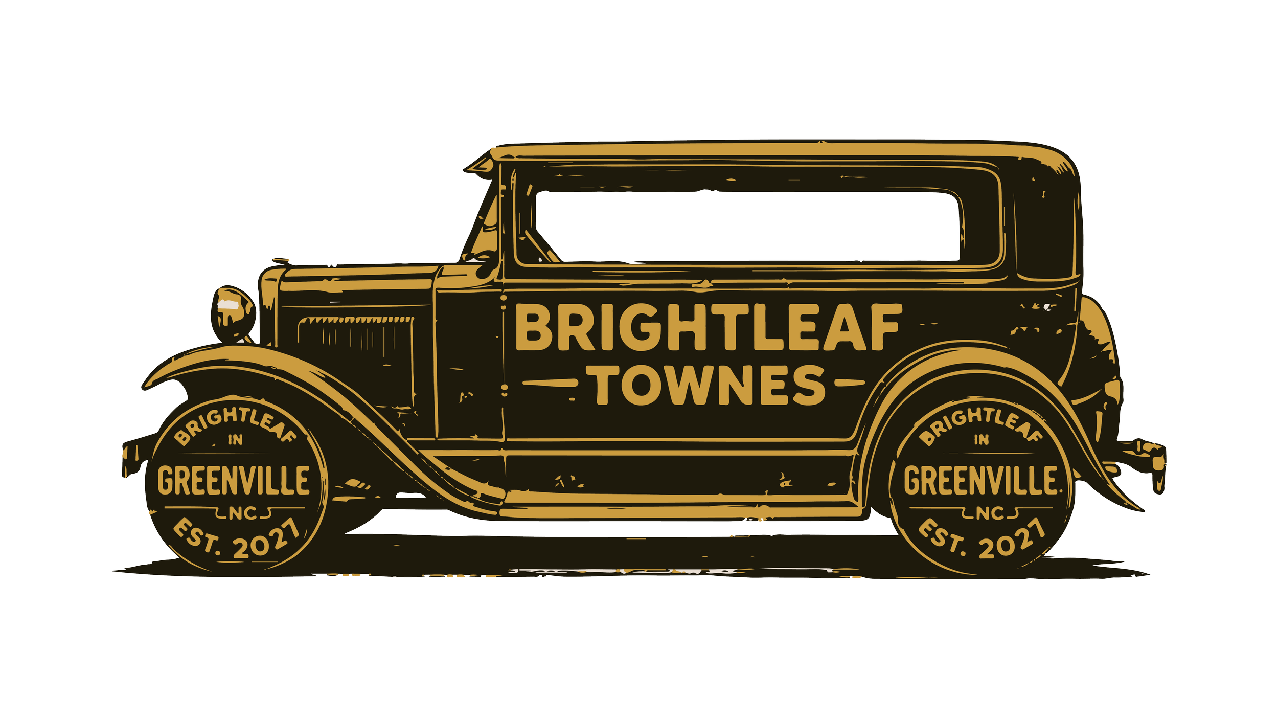 Brightleaf Townes vintage delivery car illustration