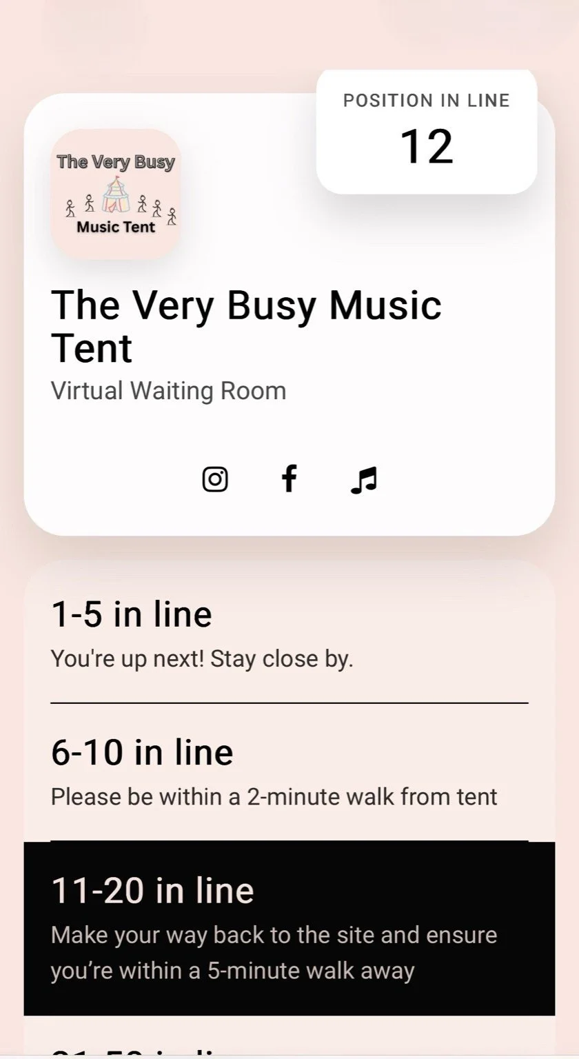QueueAway virtual wait room mobile mockup