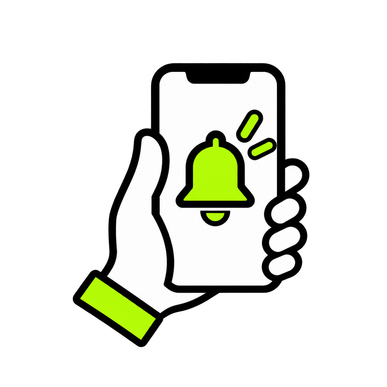 Mobile phone displaying a QueueAway SMS notification telling a customer it is their turn