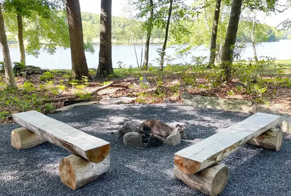Lakeview Cabin 16 designated lakeside outdoor fire pit