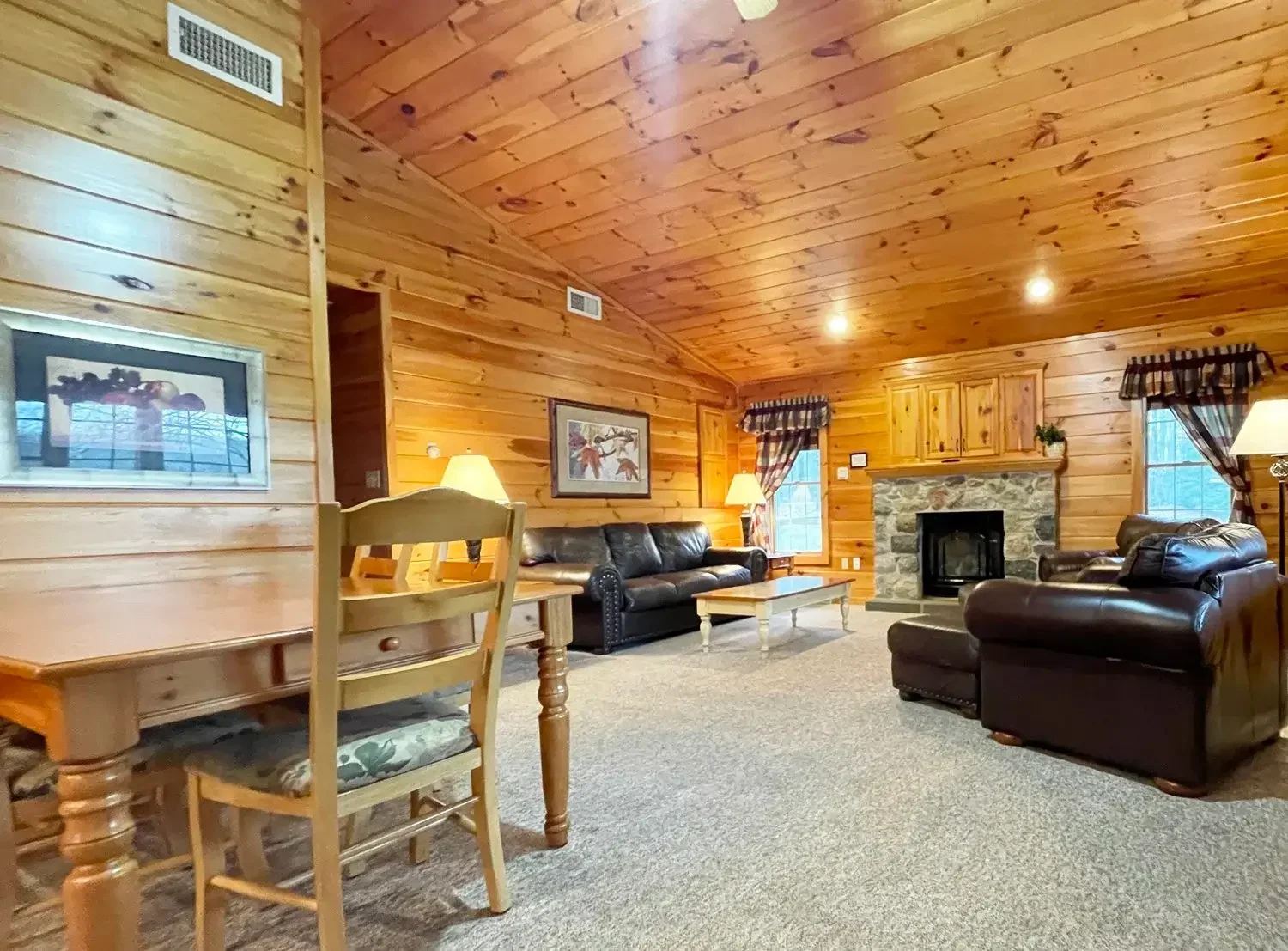 Hemlock Cabin 53 living and dining room