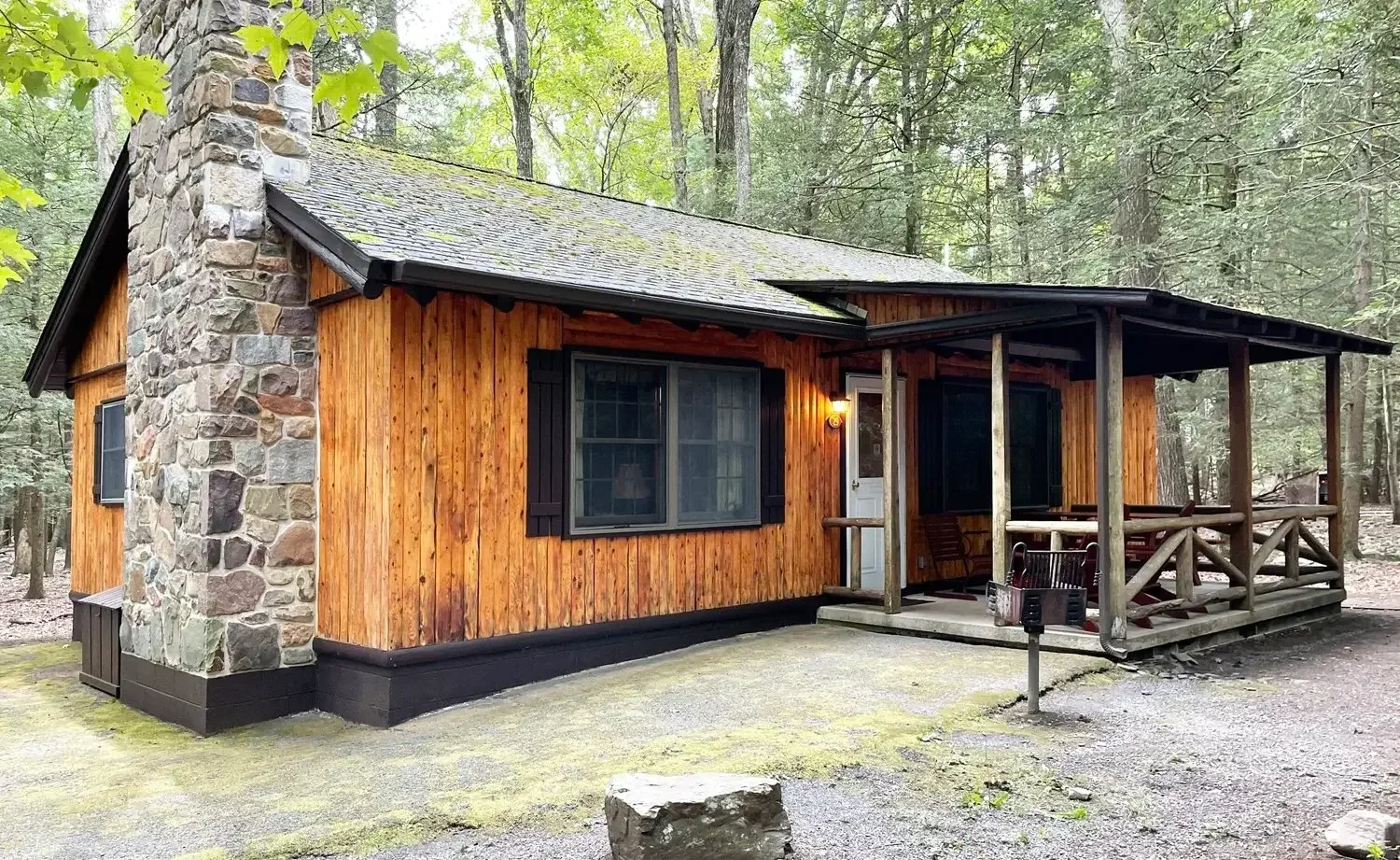 Woodside Cabin 29 exterior in a wooded setting