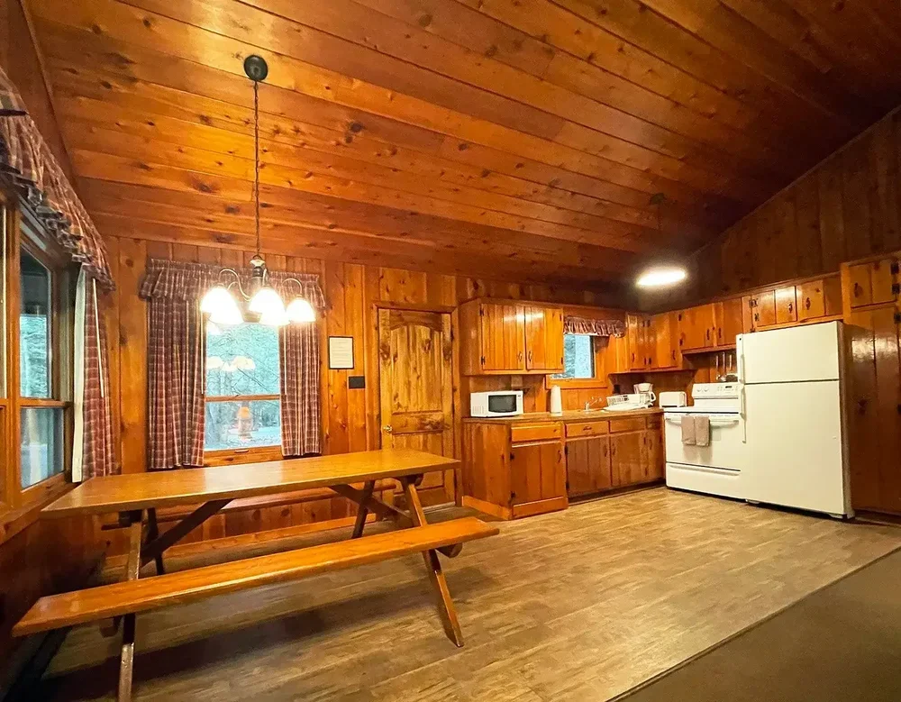 Cabin 36 dining area beside the full kitchen