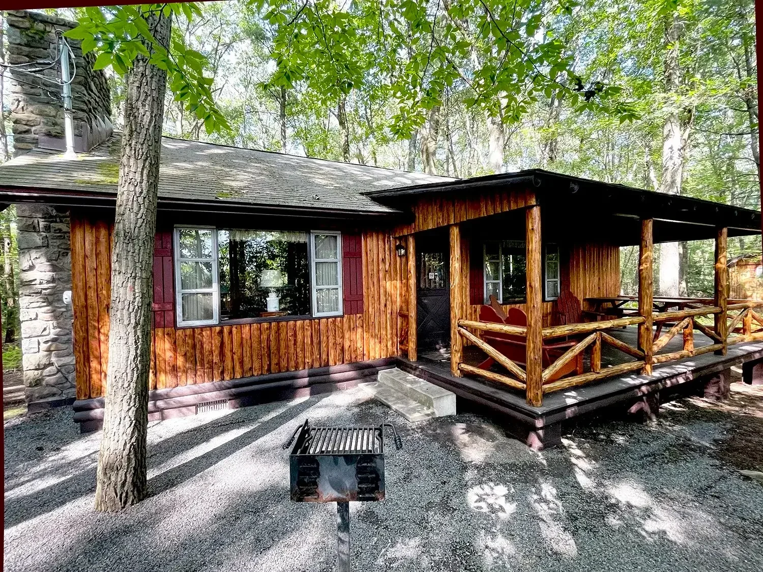 Woodside Cabin 31 exterior with covered porch