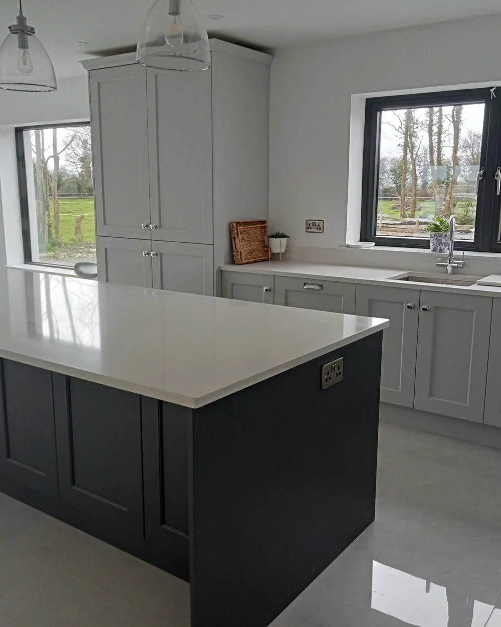Dakota Solid Wood in Light Grey & Graphite — customer project photograph