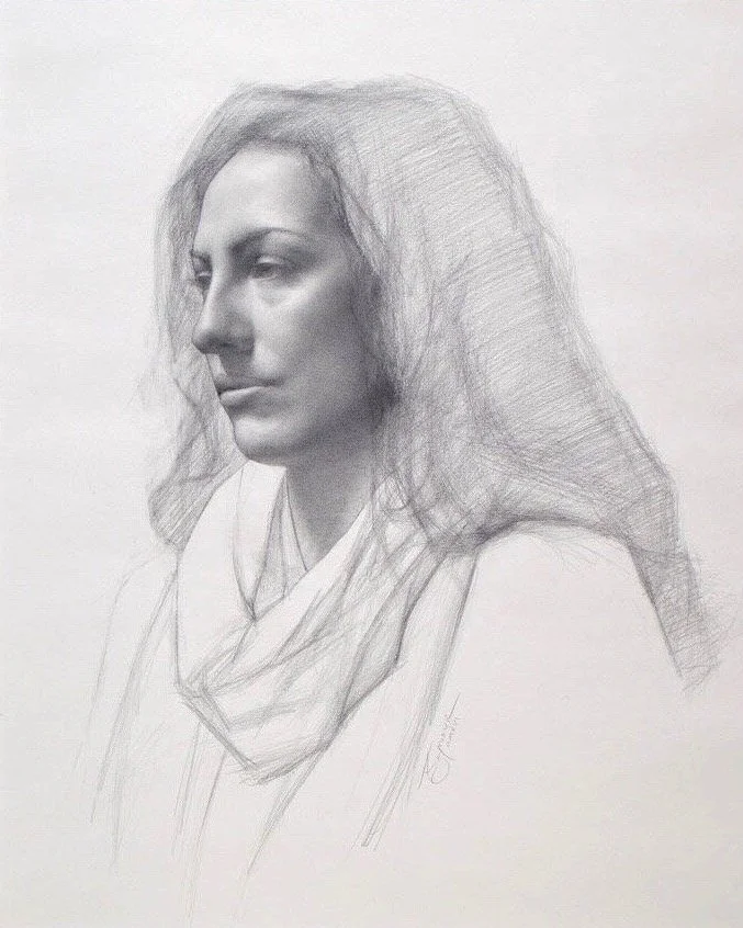 Study Of Gamze, by Travis Seymour, Graphite on paper