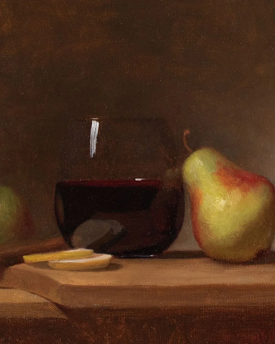 Wine Pear And Apple, by Dale Zinkowski, Oil on panel