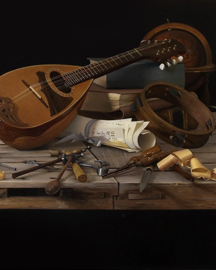 A Musical Theme, by Nancy Fletcher, Oil on bespoke panel