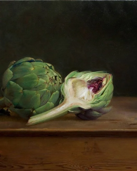 Artichoke Heart, by Nancy Fletcher, Oil on linen