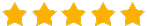 Five yellow stars rating in google