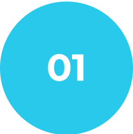 Number one with a light blue circle in the background