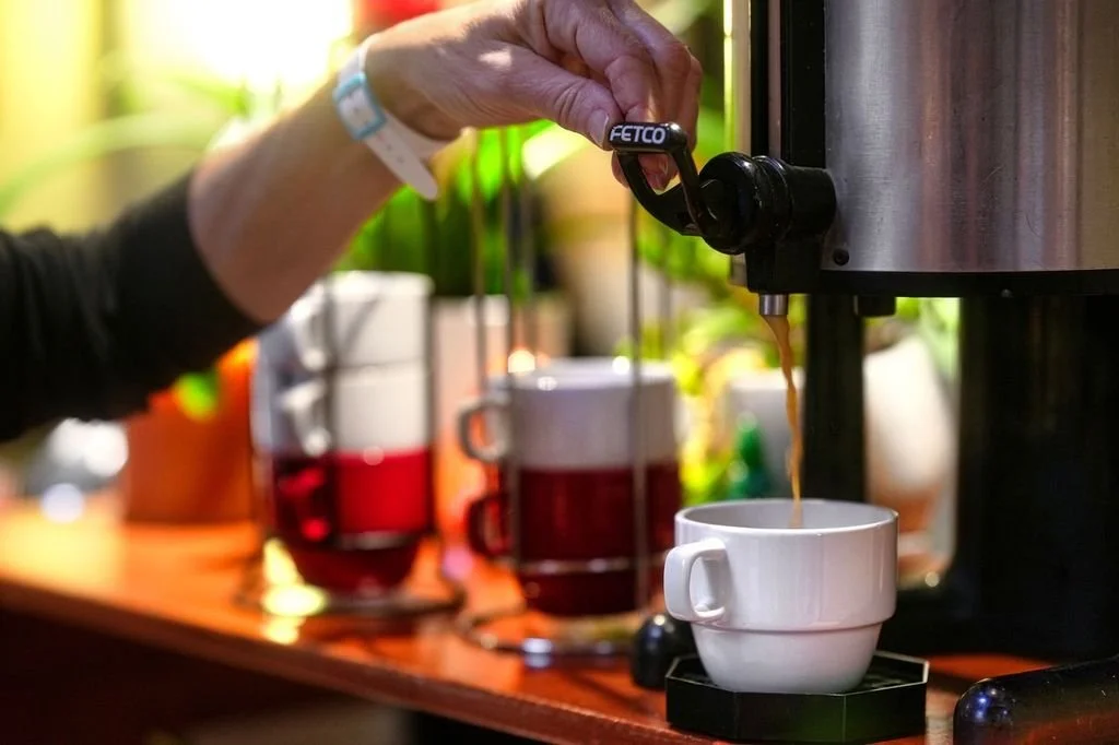Regina’s Love Blast Chai being poured in the lobby